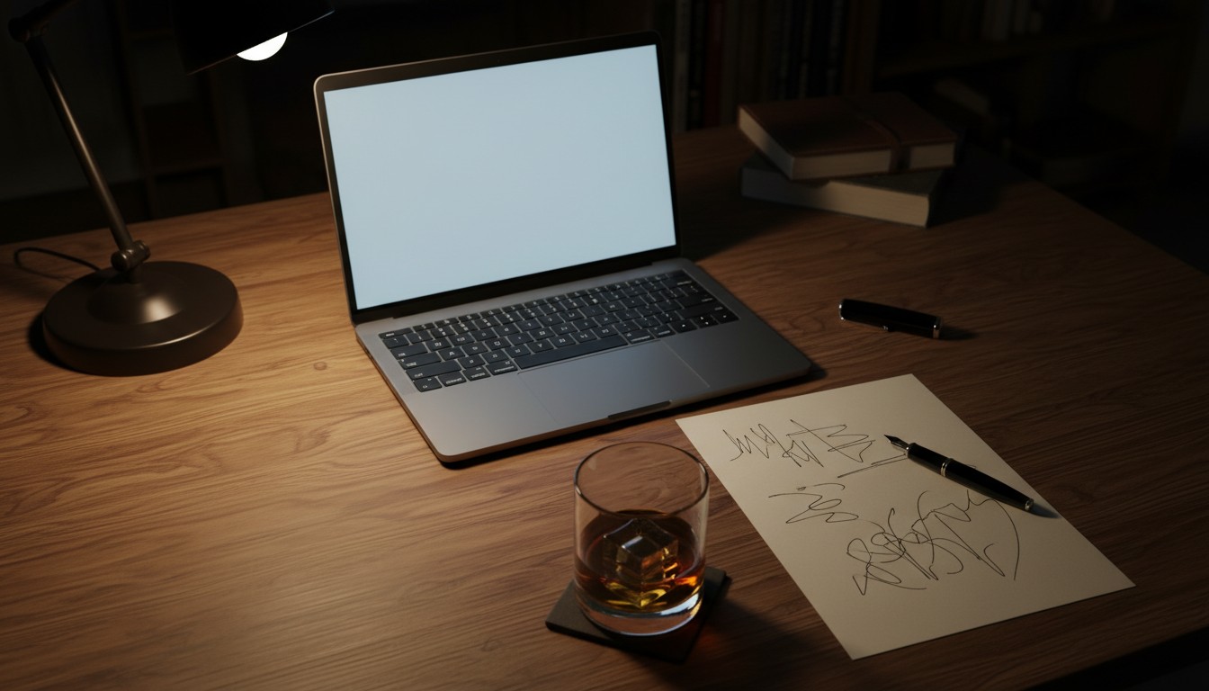 Person comparing AI wedding speech generator results on a laptop