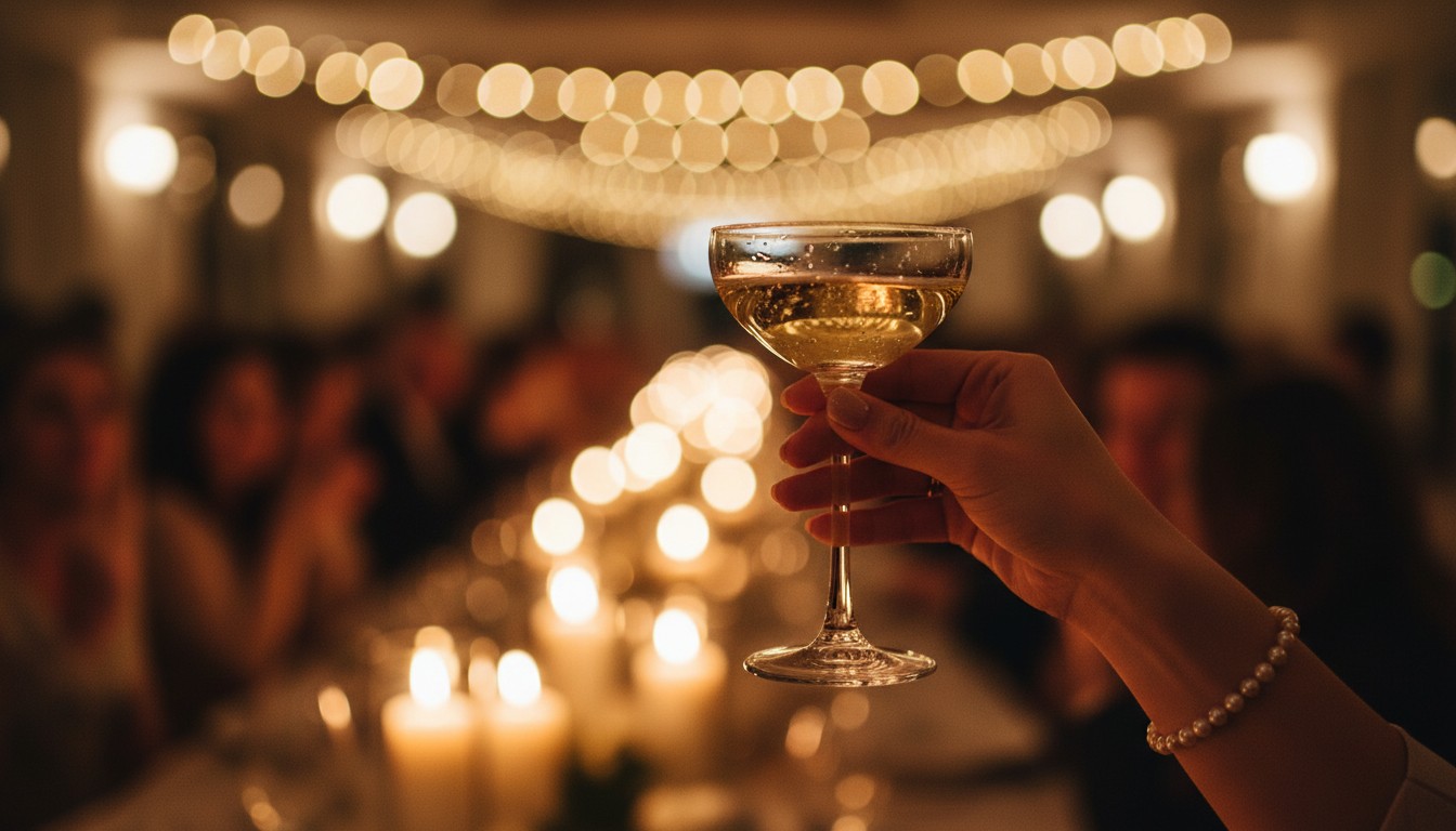 Person standing confidently with a microphone ready to open a wedding toast