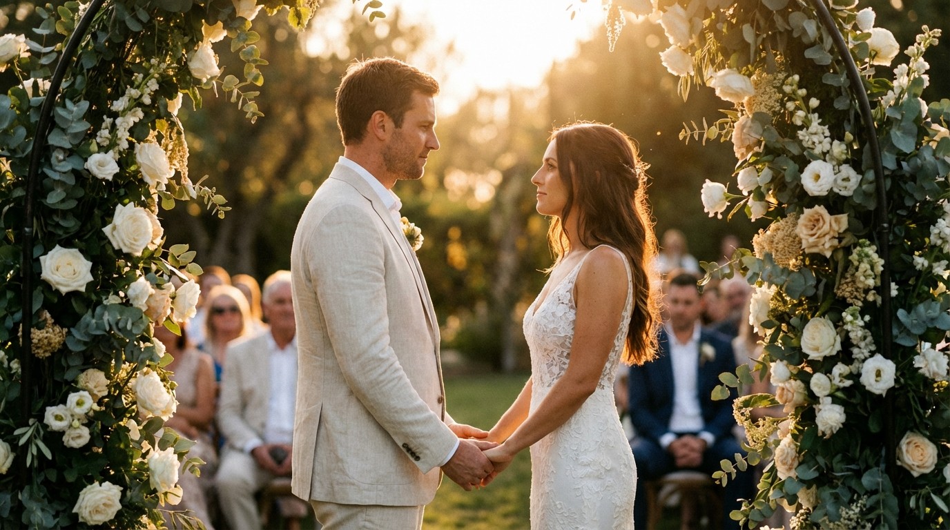 Couple sharing an intimate moment, the story behind the wedding speech